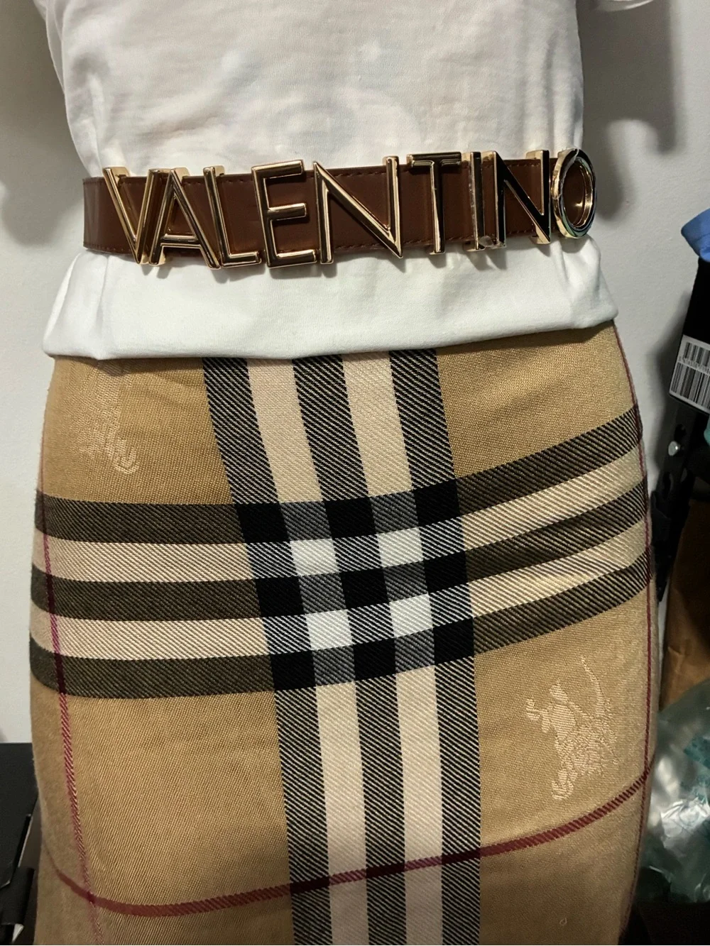 Authentic mario valentino belt Gold-Tone letter gold bag